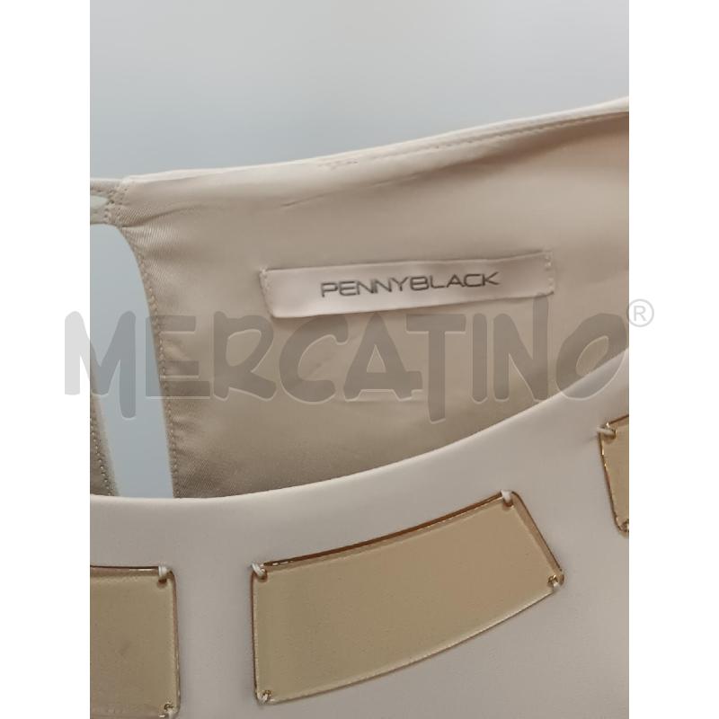 VESTITO DONNA PENNYBLACK SMANICATO BEIGE INSERTI RIGIDO AL COLLO  | Mercatino dell'Usato Torino tenivelli 4