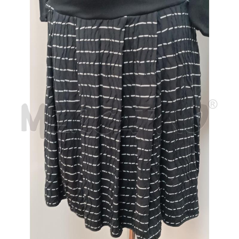 VESTITO DONNA PHILIPPE MATIGNON NERA GONNA LINEE BIANCHE  | Mercatino dell'Usato Torino tenivelli 3