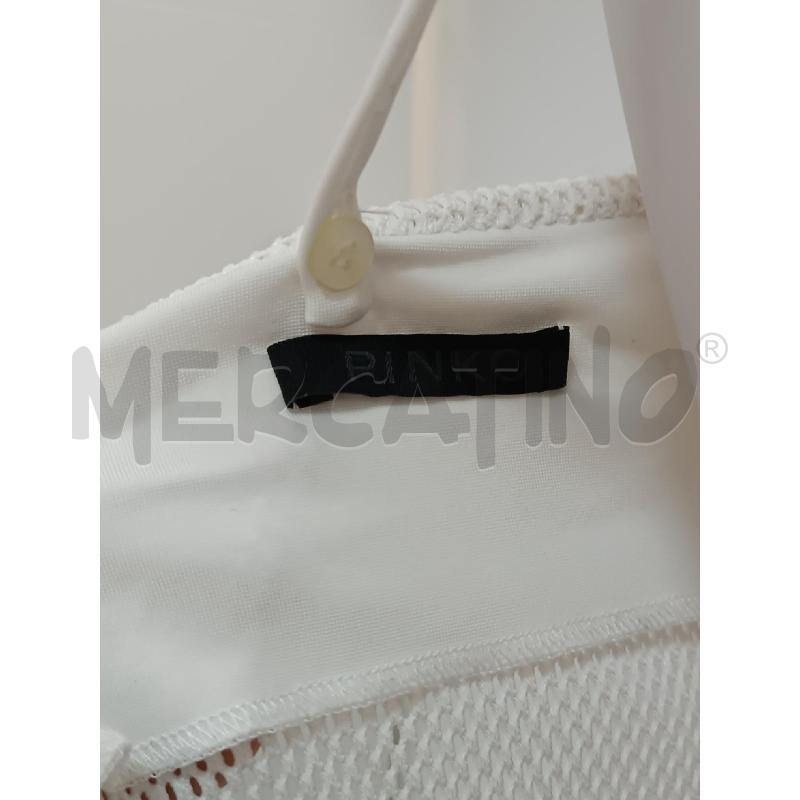 VESTITO DONNA PINKOP BIANCO A BRETELLE INSERTI RETE  | Mercatino dell'Usato Torino tenivelli 5