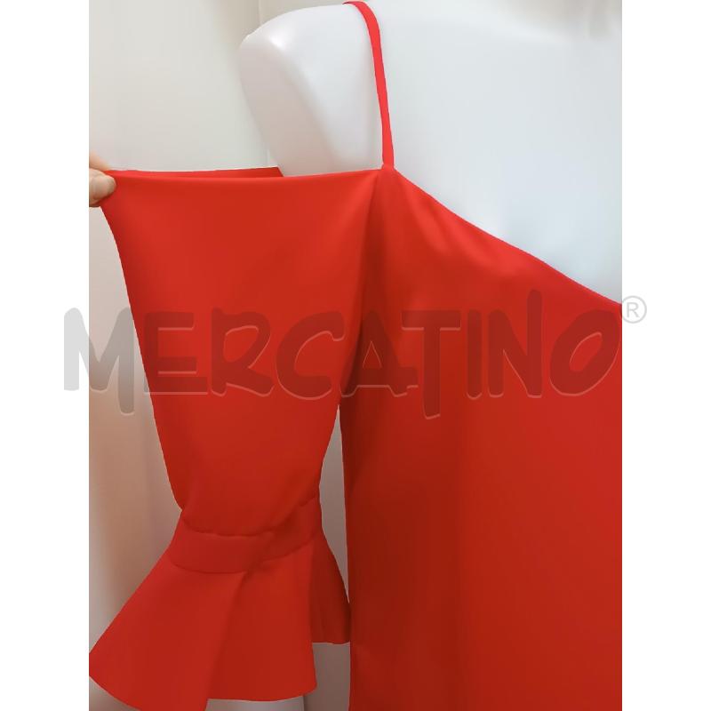 VESTITO DONNA PINKO ROSSO FRAGOLA 1/2MANICA VOLANT  | Mercatino dell'Usato Torino tenivelli 2