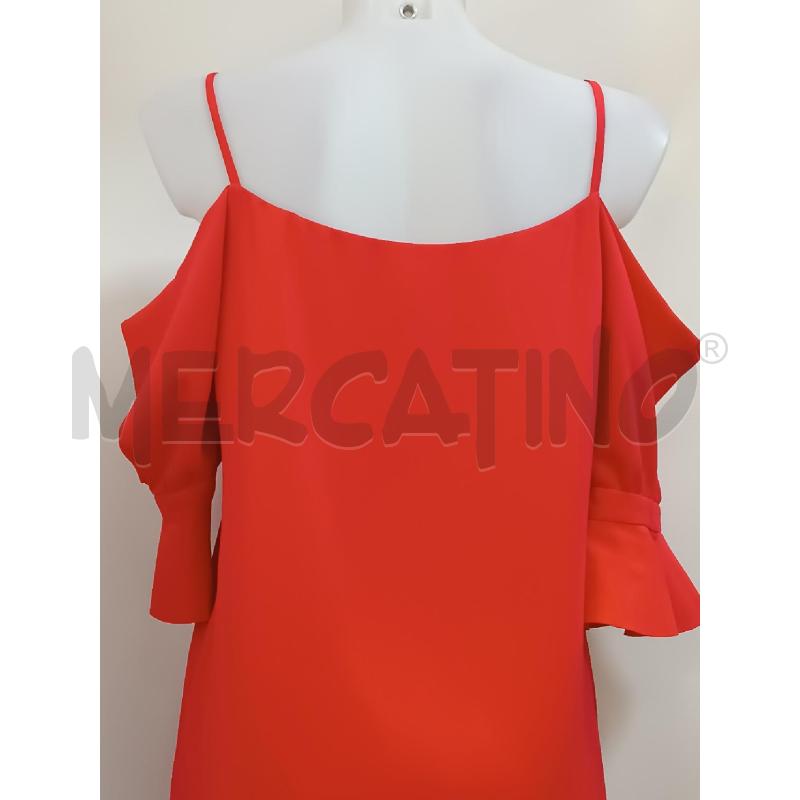 VESTITO DONNA PINKO ROSSO FRAGOLA 1/2MANICA VOLANT  | Mercatino dell'Usato Torino tenivelli 4