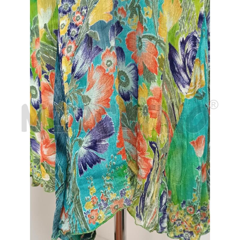 VESTITO DONNA POSITANO VERDE TURCHESE FANTASIA VEGETALE FIORI BRETELLE  | Mercatino dell'Usato Torino tenivelli 3