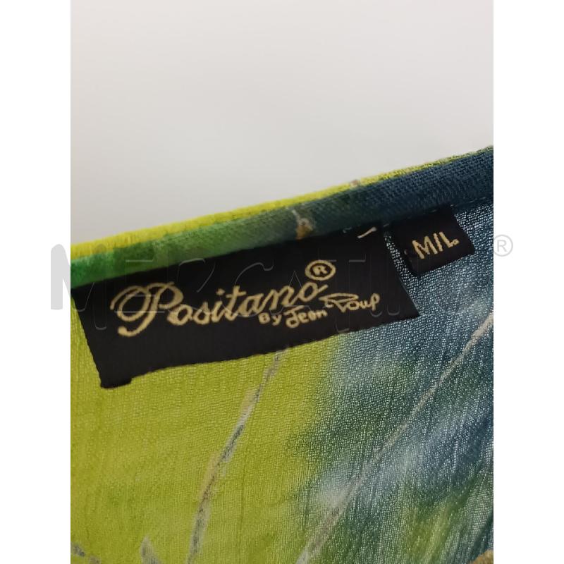 VESTITO DONNA POSITANO VERDE TURCHESE FANTASIA VEGETALE FIORI BRETELLE  | Mercatino dell'Usato Torino tenivelli 4