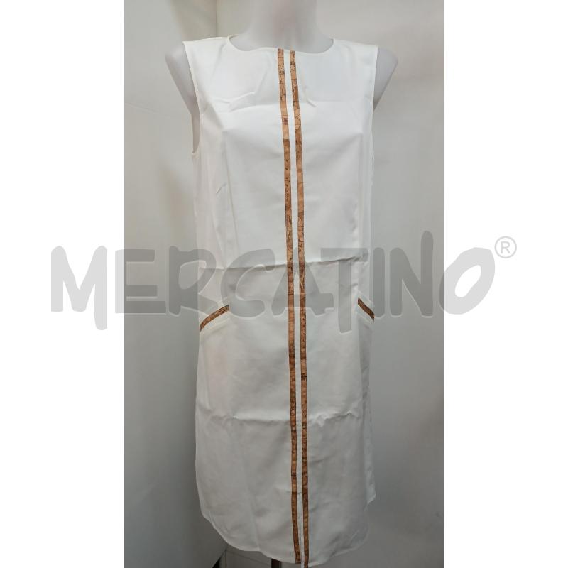 VESTITO DONNA PRIMACLASSE BIANCO RIGHE BEIGE MONDO | Mercatino dell'Usato Torino tenivelli 1