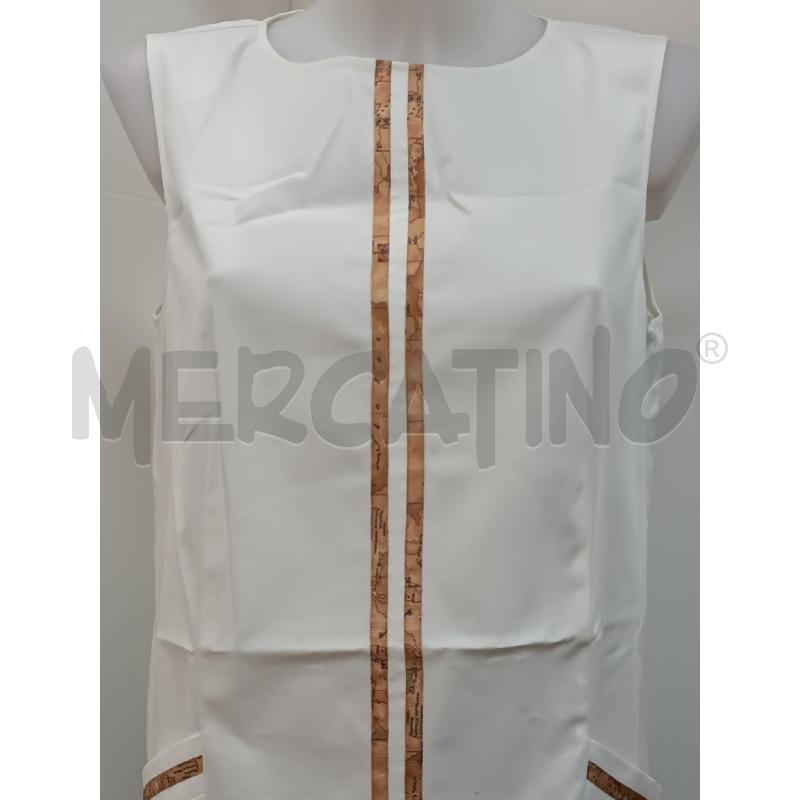 VESTITO DONNA PRIMACLASSE BIANCO RIGHE BEIGE MONDO | Mercatino dell'Usato Torino tenivelli 2