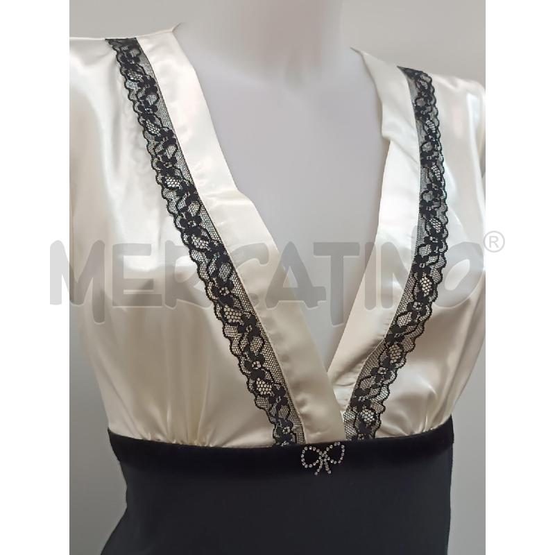 VESTITO DONNA RINASCIMENTO BIANCO SATINATO E GONNA NERA  | Mercatino dell'Usato Torino tenivelli 2