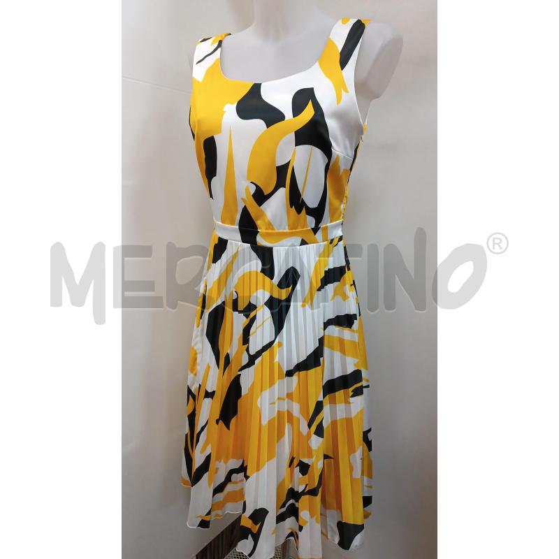 VESTITO DONNA RINASCIMENTO BIANCO SMANICATO FANTASIA GIALLO NERO  | Mercatino dell'Usato Torino tenivelli 1