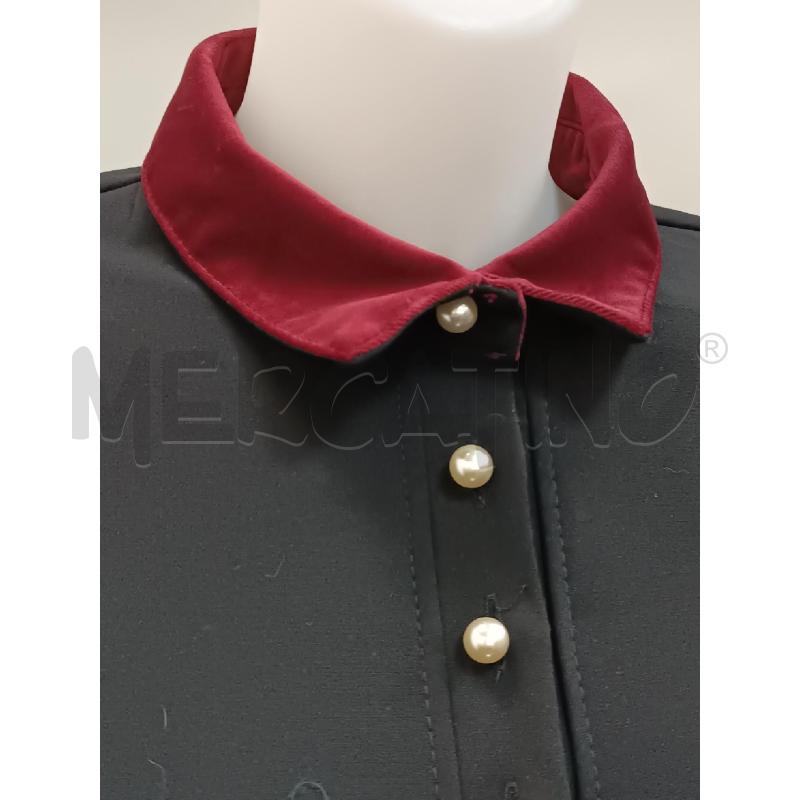VESTITO DONNA RINASCIMENTO NERO VELLUTO ROSSO MANICA LUNGA  | Mercatino dell'Usato Torino tenivelli 3