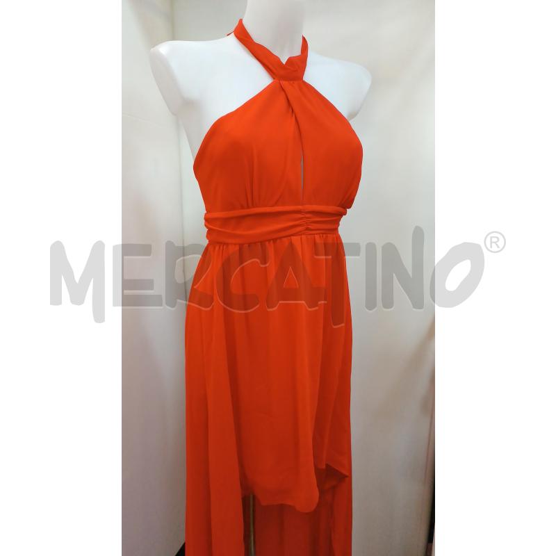 VESTITO DONNA ROSSO GONNA VOLLANT COLLO CON FIOCCO  | Mercatino dell'Usato Torino tenivelli 1