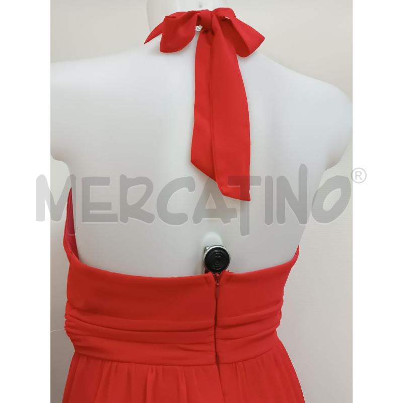 VESTITO DONNA ROSSO GONNA VOLLANT COLLO CON FIOCCO  | Mercatino dell'Usato Torino tenivelli 3
