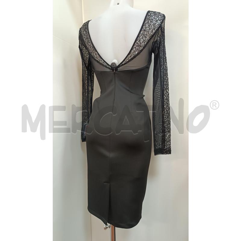 VESTITO DONNA SANDRO FERRONE A TUBINO ELASTICIZZATO MANICHE PIZZO  | Mercatino dell'Usato Torino tenivelli 2