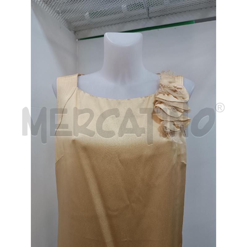VESTITO DONNA SCERVINO GIALLO SMANICATO CON FROUFROU E PIZZO SULLA SPALLA  | Mercatino dell'Usato Torino tenivelli 2