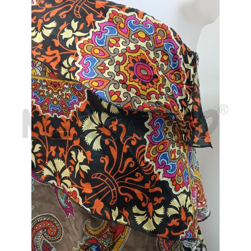 VESTITO DONNA SINEQUANONE VOLLANT FANTASIA ARABESCHE E FLOREALE MONOSPALLA  | Mercatino dell'Usato Torino tenivelli 3