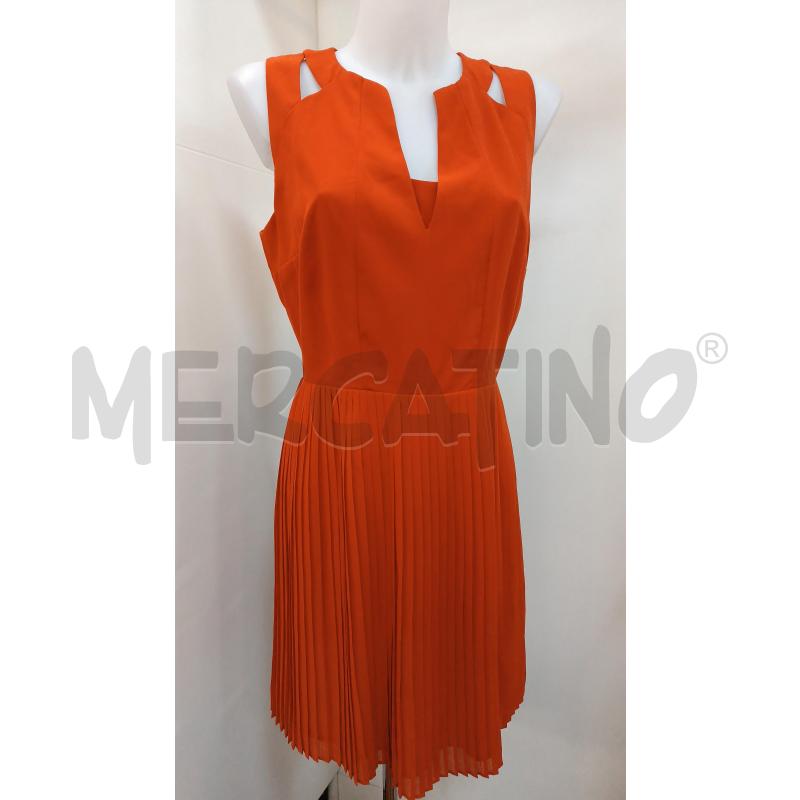 VESTITO DONNA SISLEY MATTONE SMANICATO GONNA PLISSE  | Mercatino dell'Usato Torino tenivelli 1