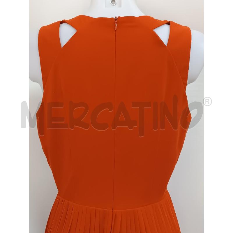 VESTITO DONNA SISLEY MATTONE SMANICATO GONNA PLISSE  | Mercatino dell'Usato Torino tenivelli 3