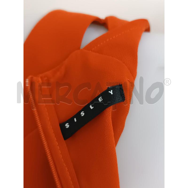 VESTITO DONNA SISLEY MATTONE SMANICATO GONNA PLISSE  | Mercatino dell'Usato Torino tenivelli 5