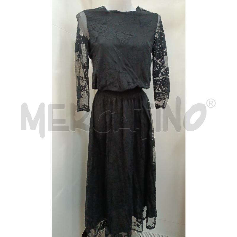 VESTITO DONNA SOUVENIR NERO PIZZO MANICHE LUNGHE  | Mercatino dell'Usato Torino tenivelli 1