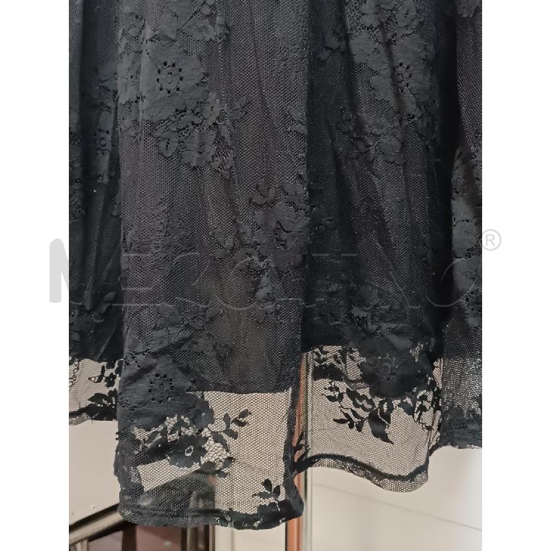VESTITO DONNA SOUVENIR NERO PIZZO MANICHE LUNGHE  | Mercatino dell'Usato Torino tenivelli 3