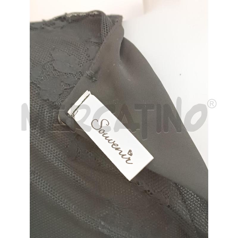 VESTITO DONNA SOUVENIR NERO PIZZO MANICHE LUNGHE  | Mercatino dell'Usato Torino tenivelli 5