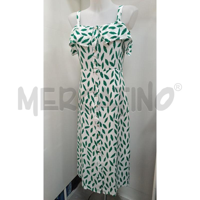 VESTITO DONNA SURKANA BIANCO FOGLIE VERDE  | Mercatino dell'Usato Torino tenivelli 1