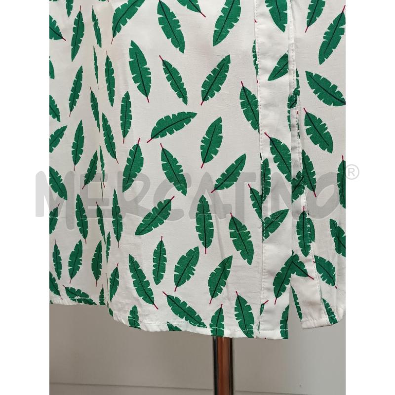 VESTITO DONNA SURKANA BIANCO FOGLIE VERDE  | Mercatino dell'Usato Torino tenivelli 3