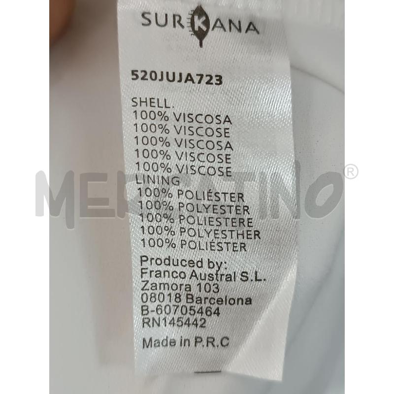 VESTITO DONNA SURKANA BIANCO FOGLIE VERDE  | Mercatino dell'Usato Torino tenivelli 5
