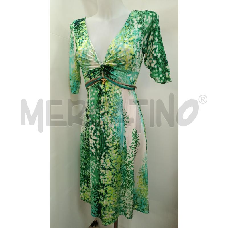 VESTITO DONNA TONET VERDE BIANCO GIALLO  | Mercatino dell'Usato Torino tenivelli 1