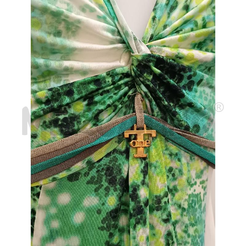 VESTITO DONNA TONET VERDE BIANCO GIALLO  | Mercatino dell'Usato Torino tenivelli 4