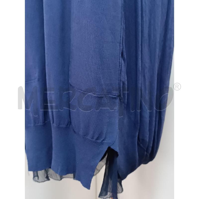 VESTITO DONNA TWIN SET DI MAGLIA BLU SMANICATO | Mercatino dell'Usato Torino tenivelli 3