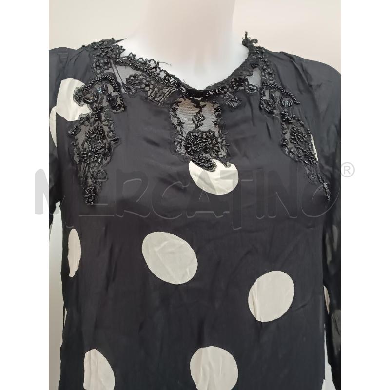 VESTITO DONNA TWIN SET NERO POIS BIANCHI  | Mercatino dell'Usato Torino tenivelli 2