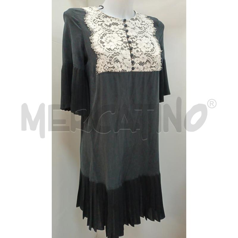 VESTITO DONNA TWIN SET NERO SETA PIZZO BIANCO | Mercatino dell'Usato Torino tenivelli 1