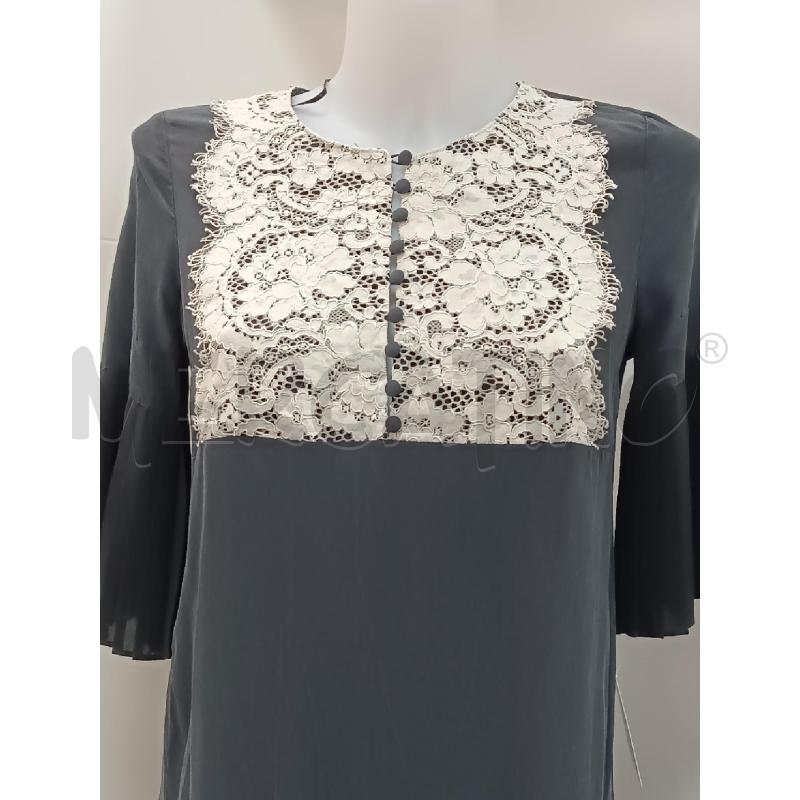 VESTITO DONNA TWIN SET NERO SETA PIZZO BIANCO | Mercatino dell'Usato Torino tenivelli 2