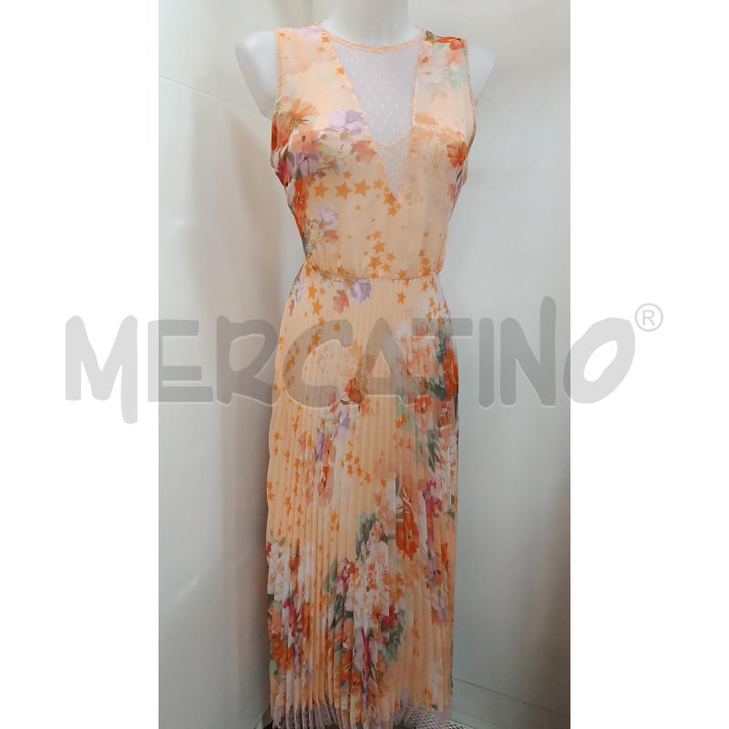 VESTITO DONNA TWIN SET SMANICATO FANTASIA ARANCIONE FLOREALLE GONNA PLISSE | Mercatino dell'Usato Torino tenivelli 1