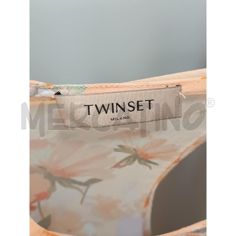 VESTITO DONNA TWIN SET SMANICATO FANTASIA ARANCIONE FLOREALLE GONNA PLISSE | Mercatino dell'Usato Torino tenivelli 5
