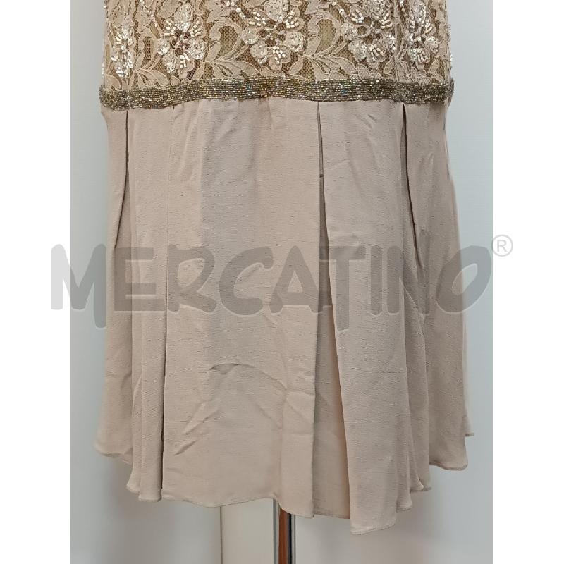 VESTITO DONNA TWIN SET SMANICATO PIZZO E PERLINE BEIGE  | Mercatino dell'Usato Torino tenivelli 3