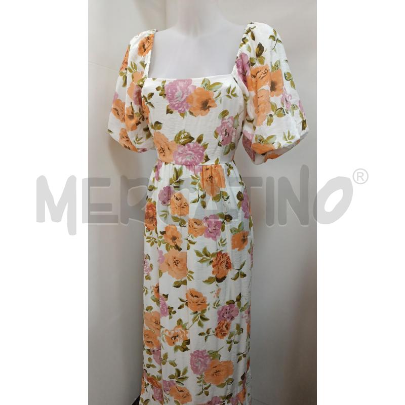 VESTITO DONNA VILA BASE PANNA FLOREALE ARANCIONE ROSA VERDE | Mercatino dell'Usato Torino tenivelli 1