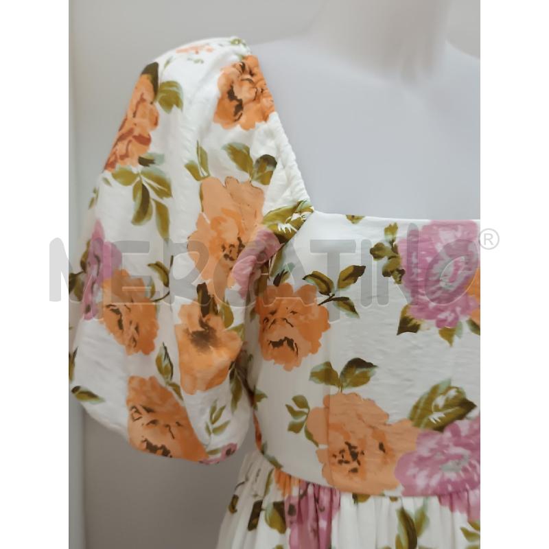 VESTITO DONNA VILA BASE PANNA FLOREALE ARANCIONE ROSA VERDE | Mercatino dell'Usato Torino tenivelli 2