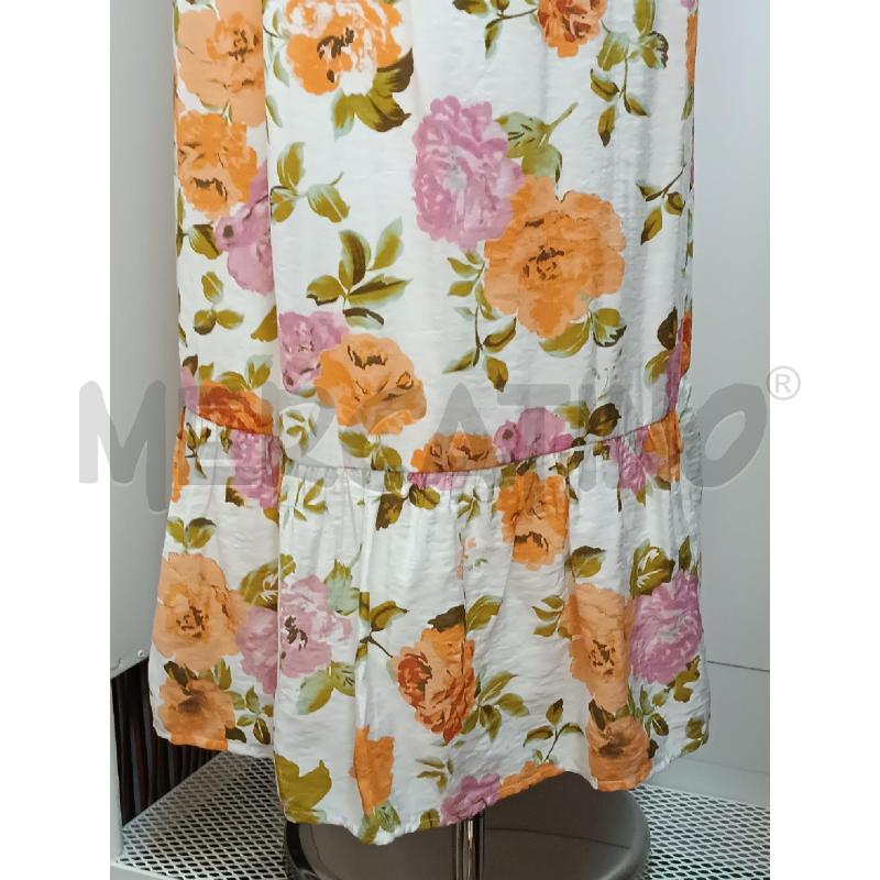 VESTITO DONNA VILA BASE PANNA FLOREALE ARANCIONE ROSA VERDE | Mercatino dell'Usato Torino tenivelli 3