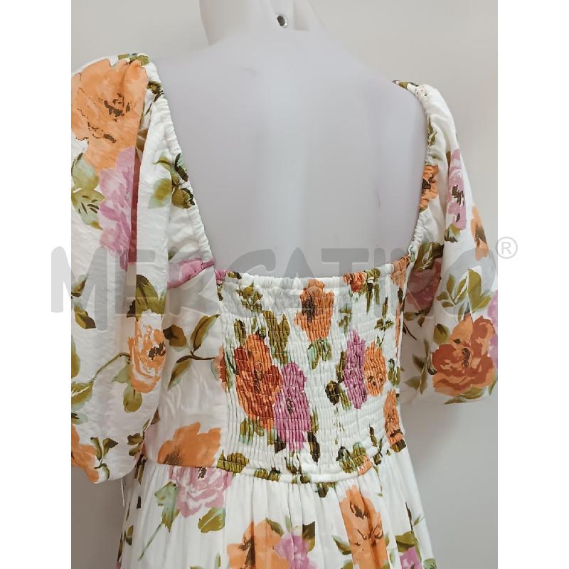 VESTITO DONNA VILA BASE PANNA FLOREALE ARANCIONE ROSA VERDE | Mercatino dell'Usato Torino tenivelli 4
