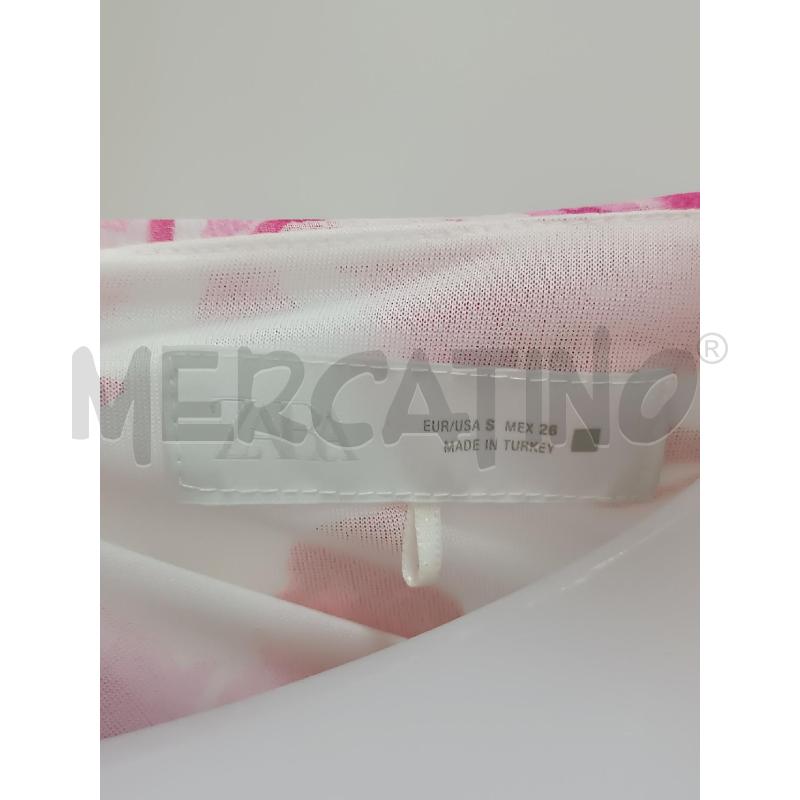 VESTITO DONNA ZARA BIANCO FLOREALE ROSA MANICA LUNGA  | Mercatino dell'Usato Torino tenivelli 5
