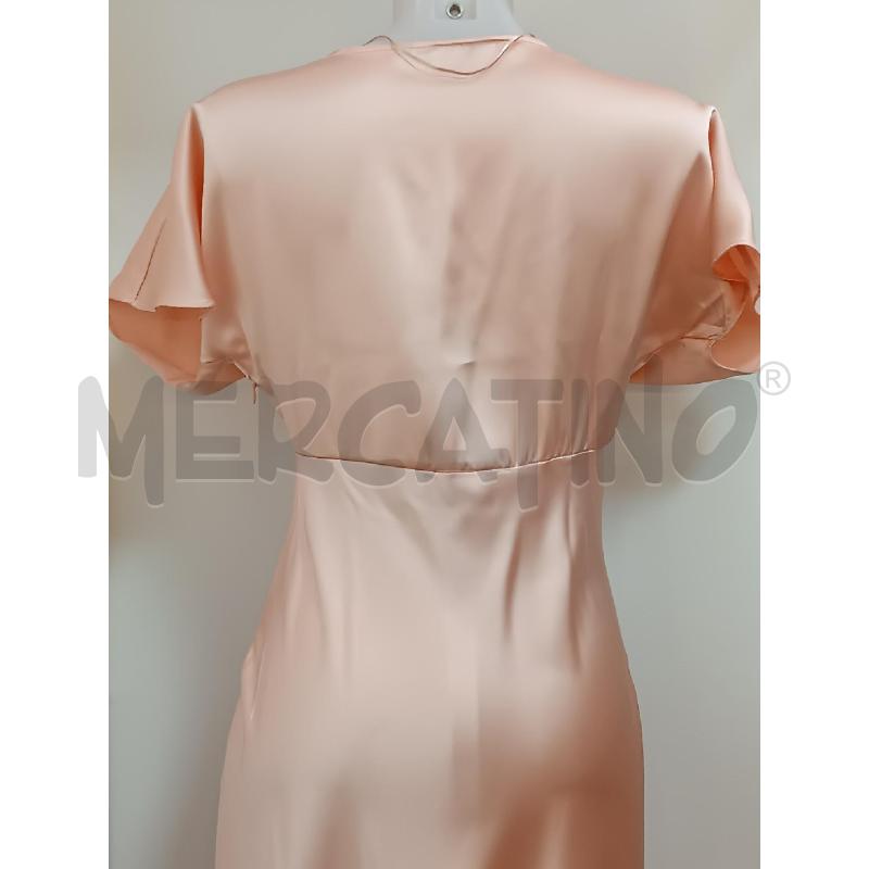 VESTITO DONNA ZARA ROSA CIPRIA SATINATO 1/2 MANICA SCOLLO V  | Mercatino dell'Usato Torino tenivelli 4