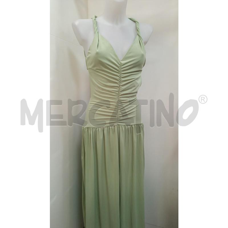 VESTITO DONNA ZARA VERDE SALVIA SMANICATO APERTURA NELLA SCHIENA  | Mercatino dell'Usato Torino tenivelli 1