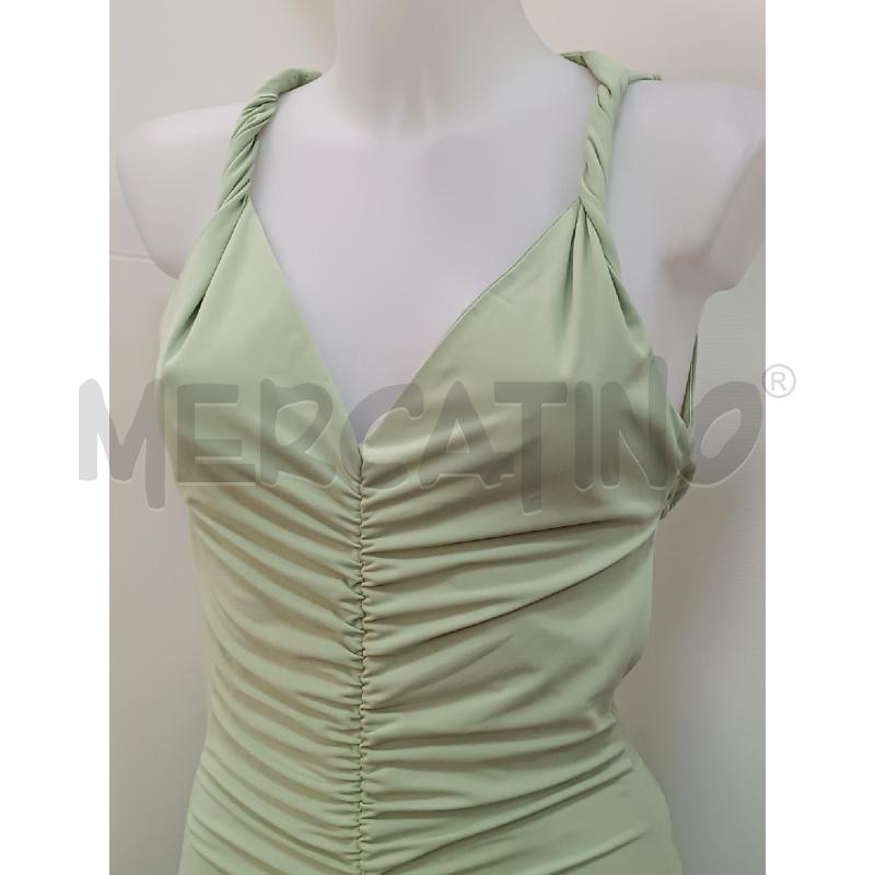 VESTITO DONNA ZARA VERDE SALVIA SMANICATO APERTURA NELLA SCHIENA  | Mercatino dell'Usato Torino tenivelli 2