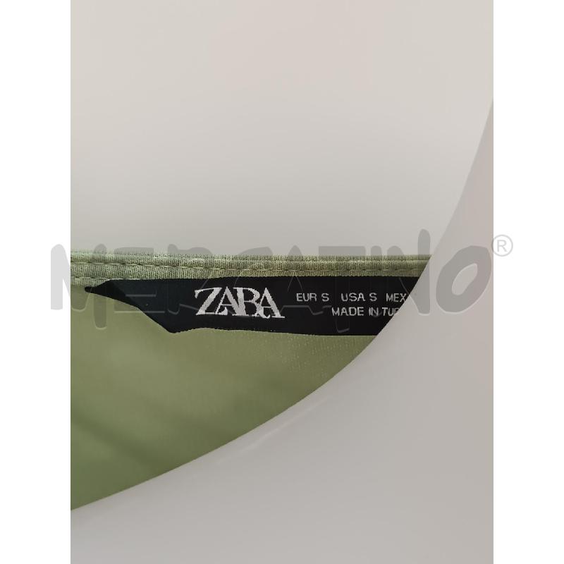 VESTITO DONNA ZARA VERDE SALVIA SMANICATO APERTURA NELLA SCHIENA  | Mercatino dell'Usato Torino tenivelli 5