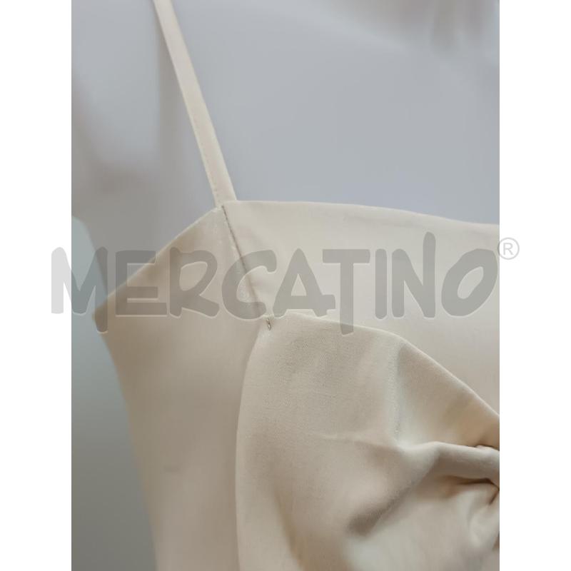VESTITO DONNA ZIMO BRETELLE BEIGE LUCCICANTE FIOCCO  | Mercatino dell'Usato Torino tenivelli 4
