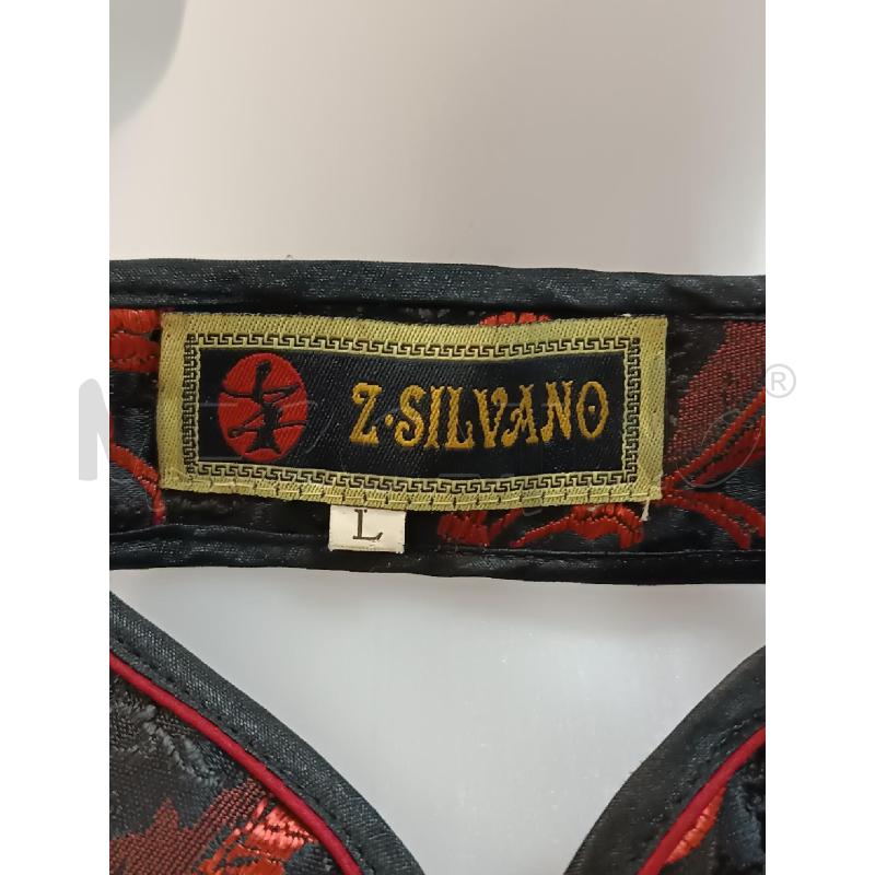 VESTITO DONNA Z SILVANO NERO FLOREALE ROSSO SATINATO SMANICATO ASIATICO   | Mercatino dell'Usato Torino tenivelli 4