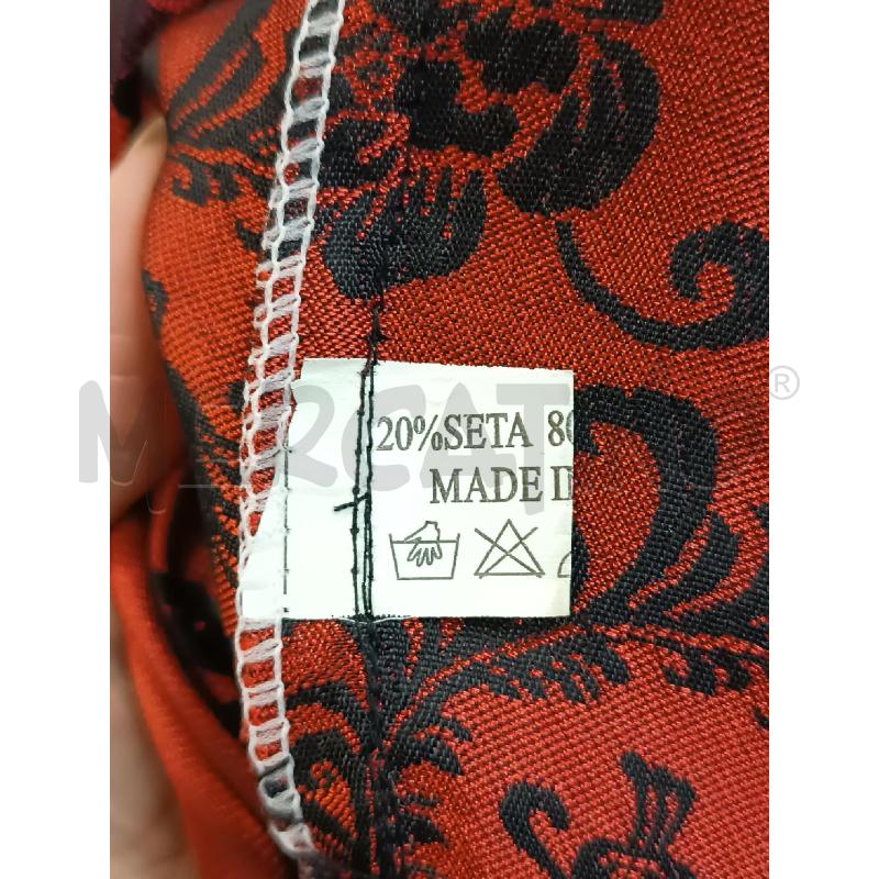 VESTITO DONNA Z SILVANO NERO FLOREALE ROSSO SATINATO SMANICATO ASIATICO   | Mercatino dell'Usato Torino tenivelli 5
