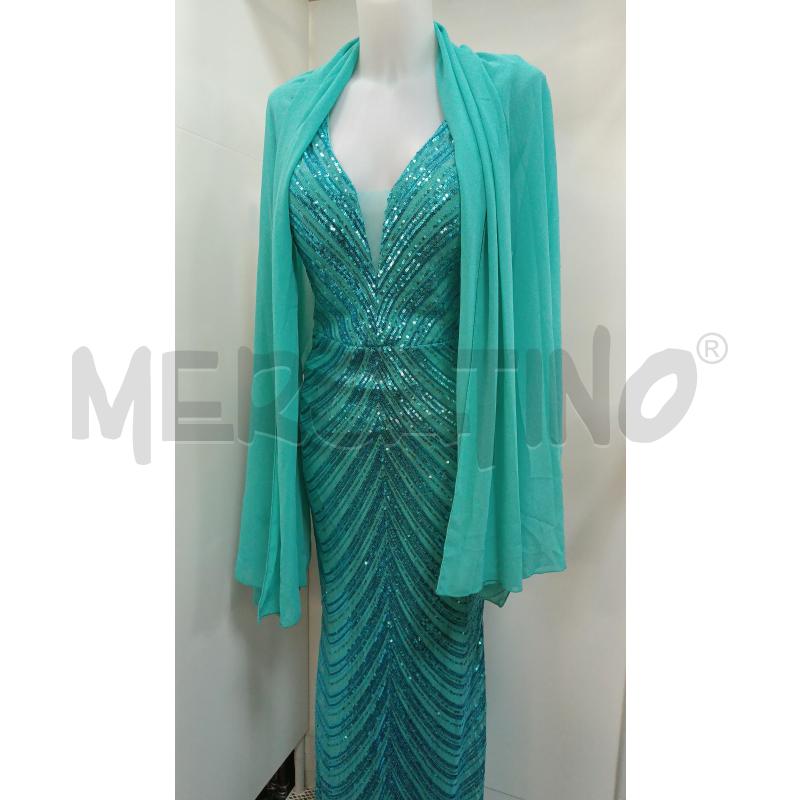 VESTITO LUNGO DONNA FRACOMINA BLU PAILLETTES + SCIALLA DA SPALLA  | Mercatino dell'Usato Torino tenivelli 1