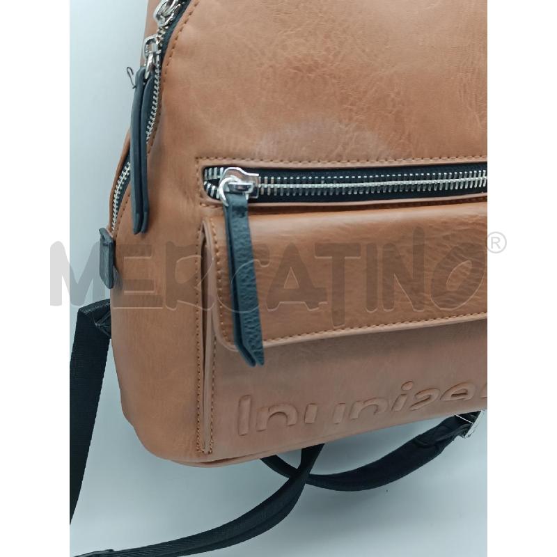 ZAINO DONNA DESIGUL ECOPELLE MARRONE ZIP CHROMATI  | Mercatino dell'Usato Torino tenivelli 2