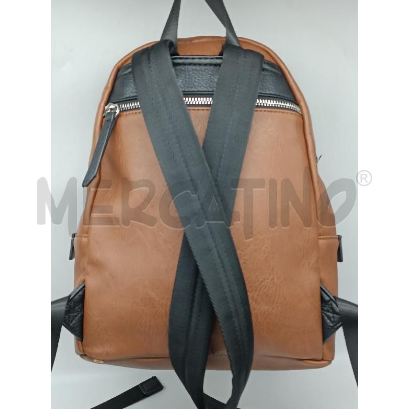 ZAINO DONNA DESIGUL ECOPELLE MARRONE ZIP CHROMATI  | Mercatino dell'Usato Torino tenivelli 3